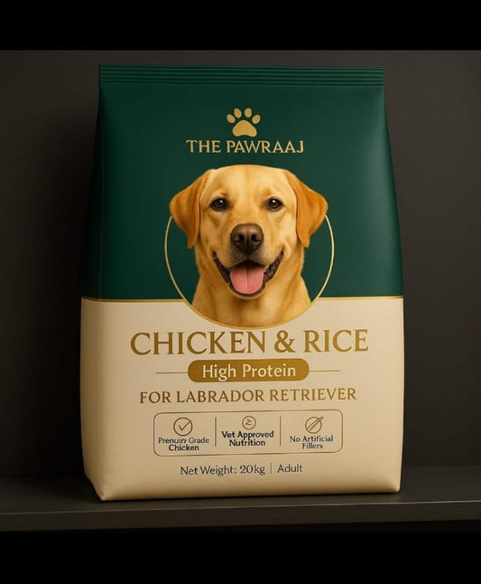 Pawraaj chicken and rice Dog food -High Protein for adults labrador only